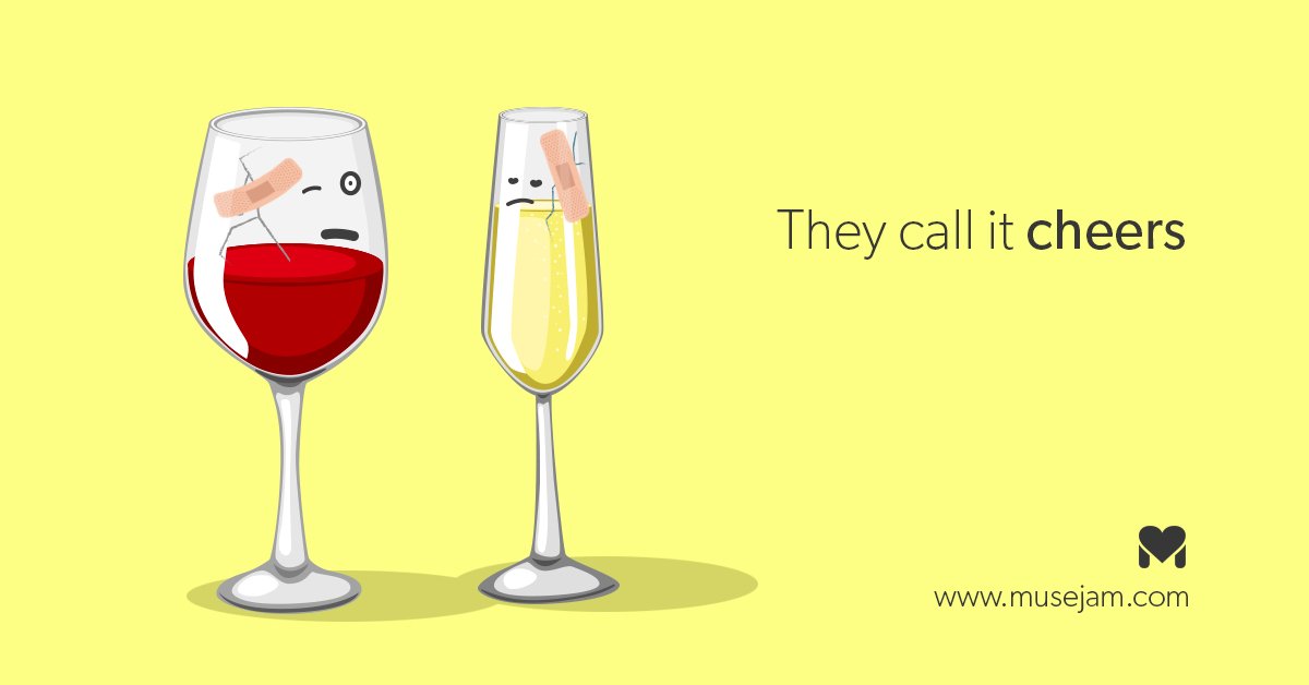 Musejam's tweet photo. I wonder what will 2 wine glasses say to each other on a #mondaymorning 

#RandomThought #MondayBlues https://t.co/fNUR3bWrfT