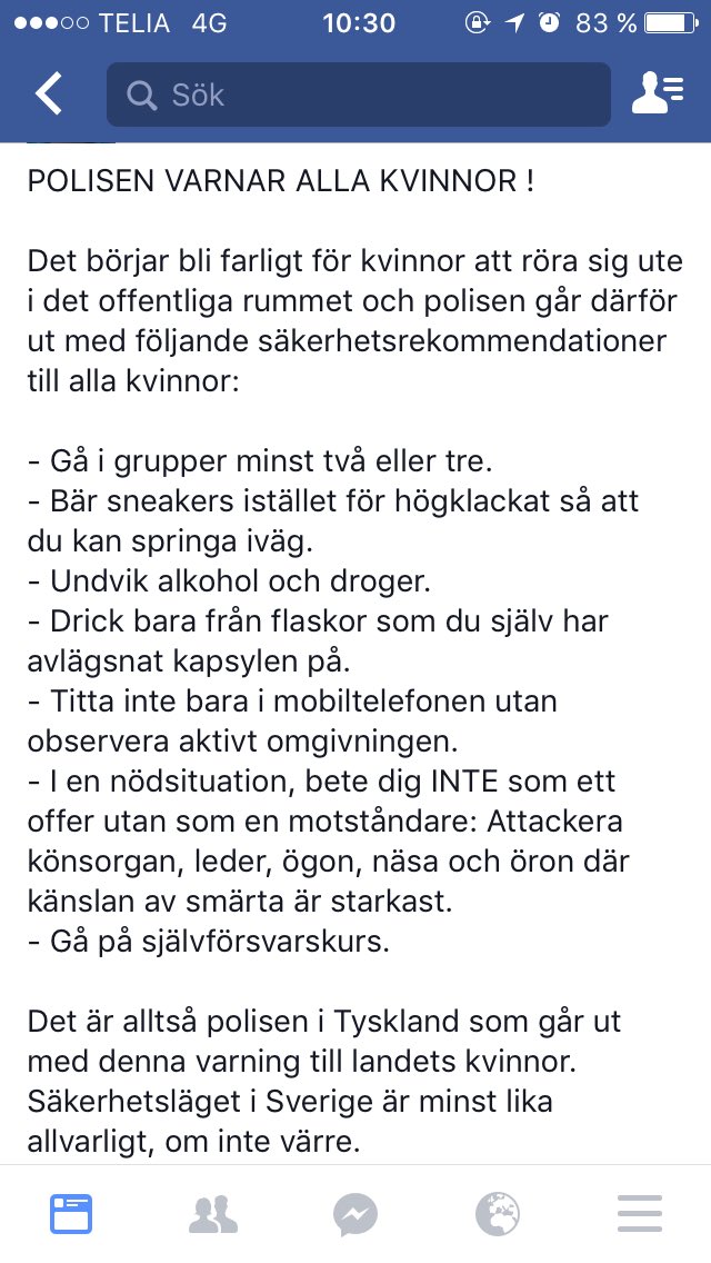tovatengstrom's tweet photo. Att kvinnor ska behöva tänka såhär https://t.co/bKQAFykeMf