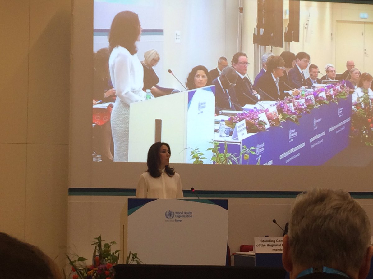 The Crown Princess of Denmark adresses women's health and health and happiness in her speach. #WHO #RC66