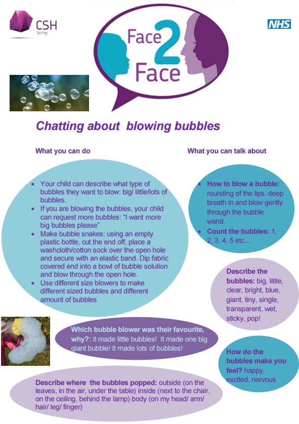 CSHpaedtherapy's tweet photo. Bubbles are so much fun to play with and are a great way to develop your child's vocabulary #CSHTalkingTips https://t.co/LZil71UzUj