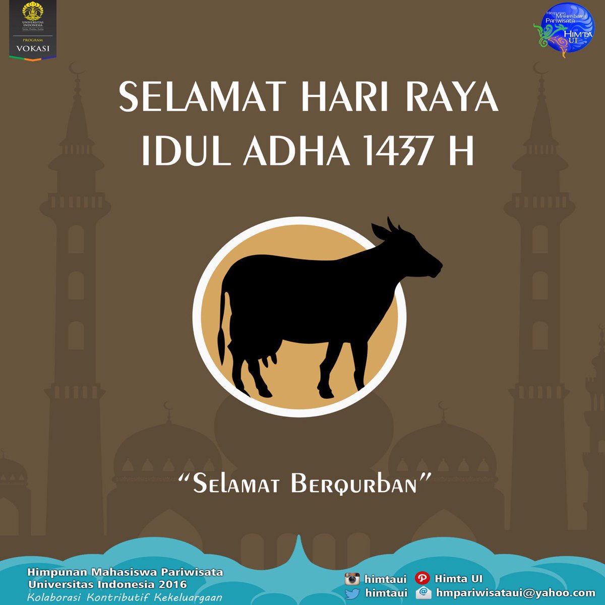 HIMTAUI's tweet image. Selamat pagi! 

Segenap keluarga HIMTA UI 2016 mengucapkan Selamat Hari Raya Idul Adha 1437 H