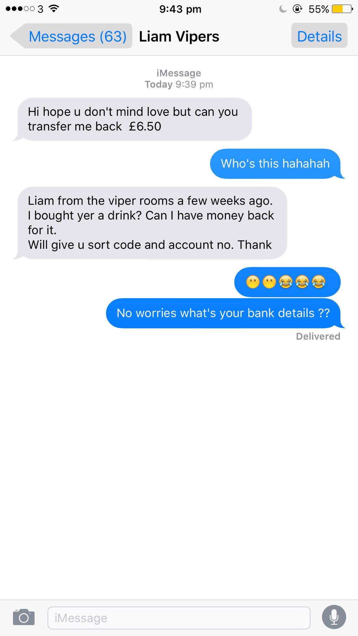 Capital on Twitter "This guy text a girl asking for his money back after buying her a drink