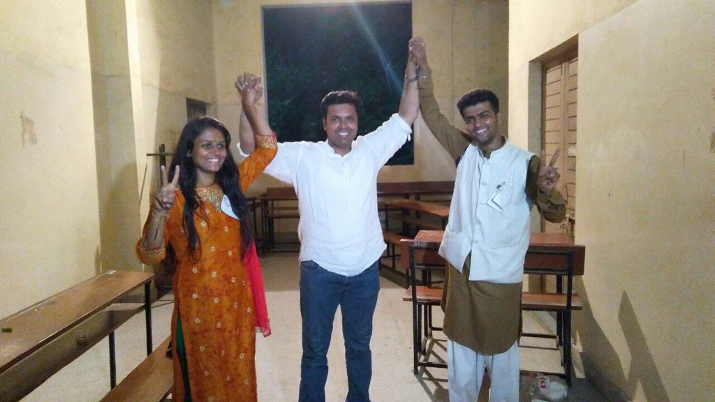 RutvijJoshi's tweet photo. Congrats to newly elected University GS Hitesh Batra &amp; VP Priyanka Patel @ M S University of Vadodara @NSUILive @IYC https://t.co/WRIJAjFkpC