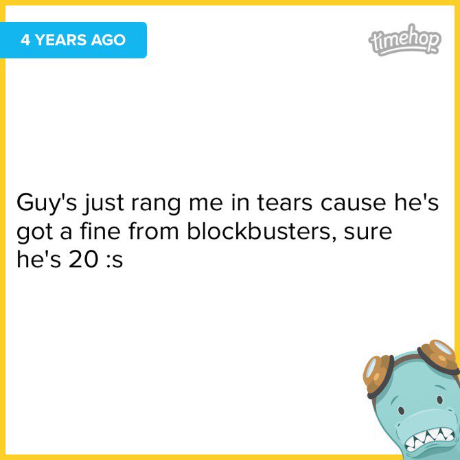 holliebark's tweet photo. this will never not be funny @Guy_Wood #blockbustergate https://t.co/WBsv2Tma3k