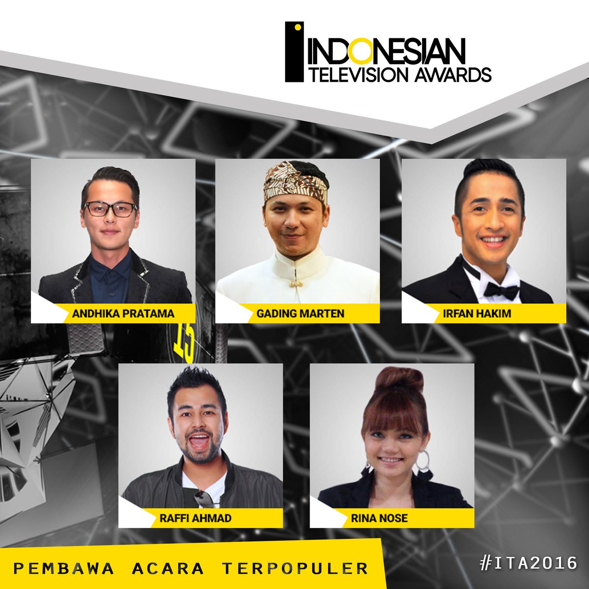 ITAwards_ID's tweet photo. Pada kategori Pembawa Acara Terpopuler,gunakan keyword #ITA2016<spasi>PEMBAWA ACARA<spasi>NOMINE ya! #H3VoteITA2016 https://t.co/IR2AQMtbQC