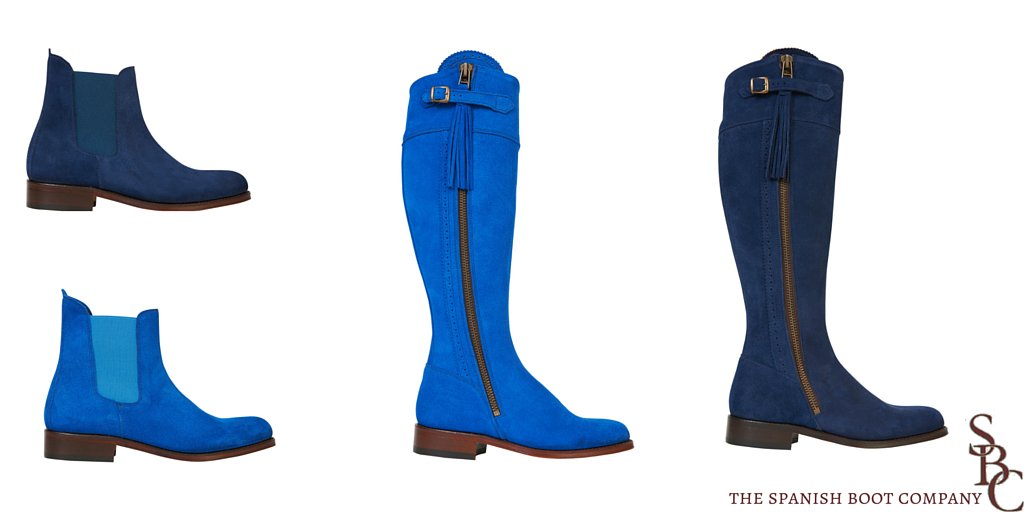 SpanishBootCo's tweet image. Beat the Monday blues with our Navy &amp;amp; Cobalt suede boots!