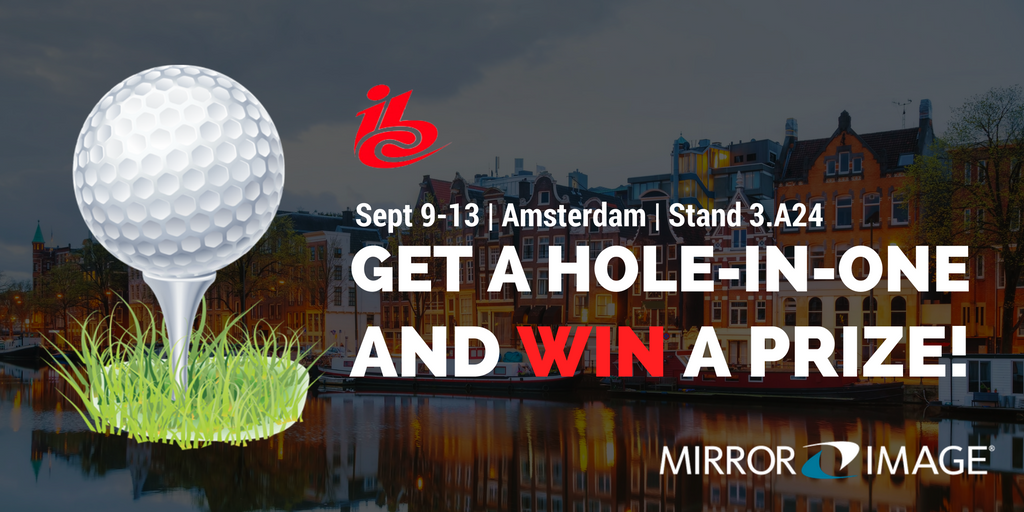 MirrorImageDDN's tweet photo. Stop by 3.A24 and play golf with us today on our putting green! You may just get a hole in one! #IBCShow #IBC2016 https://t.co/RgnizRgOAa