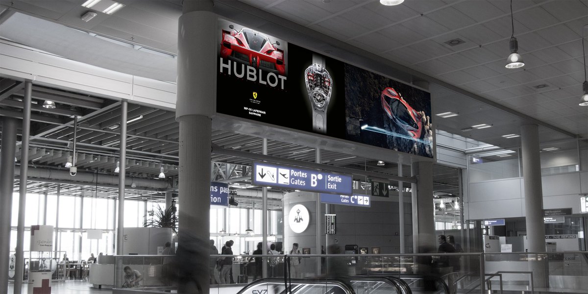 NeoAirport's tweet photo. Our new Neo Airport baby is born at @GeneveAeroport ; the Grand Central ! A giant LED screen of 12sqm ! #LED #DOOH https://t.co/6OS2nMbI8x