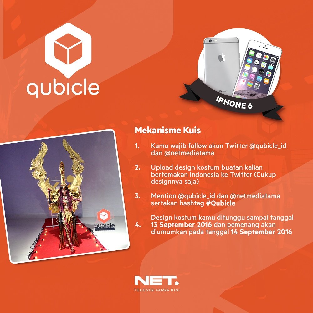 Qubers! Besok batas pengiriman desain kostum kamu loh! Siapa tau kamu yang beruntung dapet iPhone 6 #Qubicle