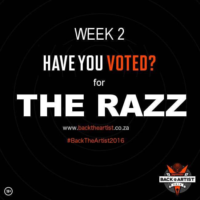 TheRazz_ZA's tweet photo. Week 2. #BackTheArtist2016 Keep the votes coming https://t.co/htpeLduAuB #rapper #producer https://t.co/XlIL32cv4I