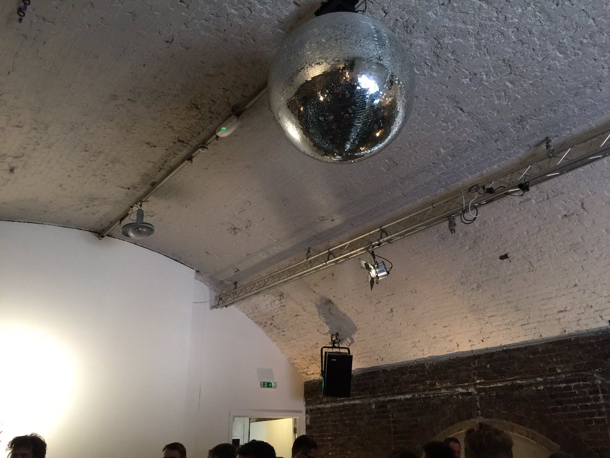 charlieisaacs's tweet image. I've never seen a #DiscoBall this large #Thingmonk @thingmonk @monkchips @redmonk #PartyHack