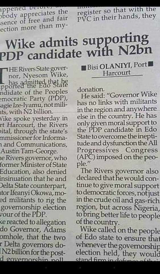 constance9's tweet photo. Desperate Wike, funding Militants to disrupt Edo governorship Election. #EDOMILITANTBUSTED https://t.co/AUkcjZLyWc