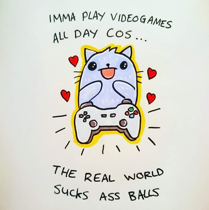 AgronautsGaming's tweet photo. My life after work everyday~
#SucksAssBalls#VideoGames #Alldayeveryday #Gaming #Cute https://t.co/FSzLDFeuWf