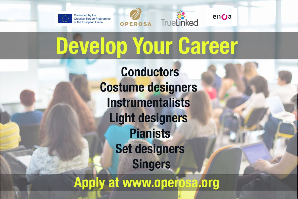 Operosa's tweet photo. There are still few places left @Truelinked #enoa #creativeeurope #youngoperamakers @enoacommunity #YOM https://t.co/x5sgaRCT3z