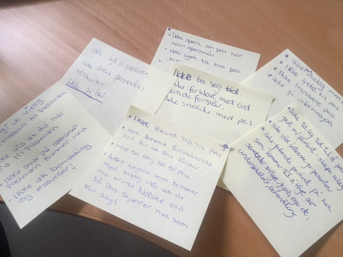 Helsepers.V/Klinikk Hfest på omvendt brainstorming-hvordan forbedre dialog med pas?#barespør #itryggehender #FA #FA7