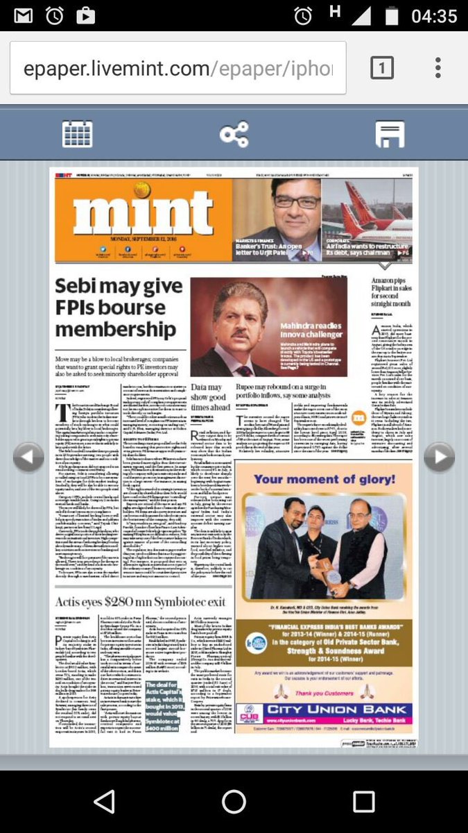 ami_b_shah's tweet photo. Here's to new beginnings at @livemint, as it goes broadsheet ! Your fav paper just got bigger:) #Mintmore https://t.co/I5t0VGFtAF