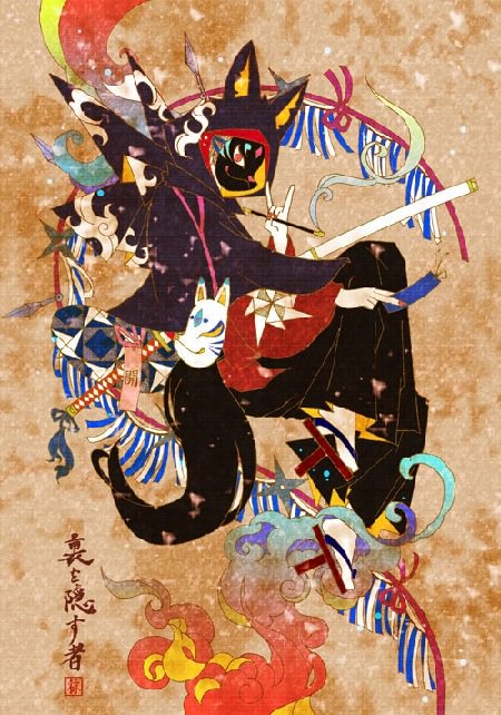 気楽和京 和風を中心に妖怪自然狐面等色々描いています 秋の創作クラスタフォロー祭り 和風