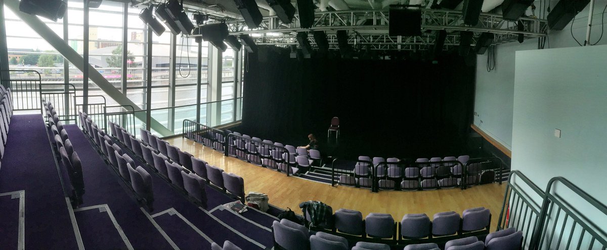 SBC_Theatre's tweet photo. Hello @The_Lowry #lowrystudio our ol' friend. You look beaut this morning.. We're back! #TANJA this Fri & Sat https://t.co/opYljVOxNF