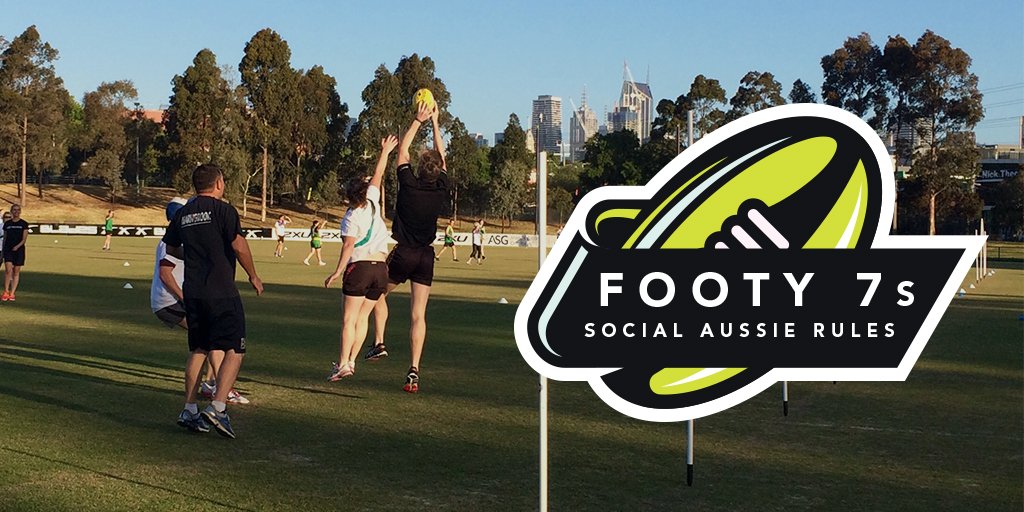 1116sen's tweet photo. Footy 7s, the newest version of Aussie Rules, is back from 8 venues! Register at https://t.co/hdooar5fMd! https://t.co/wstHOL8dFT