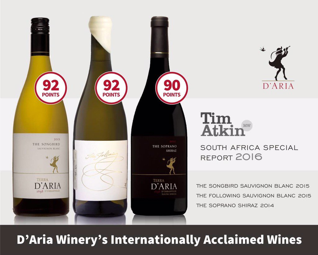 diewynmaker's tweet image. Super happy about our first ever Tim Atkin ratings,well done @dariawinery #songbird #Soprano #thefollowing