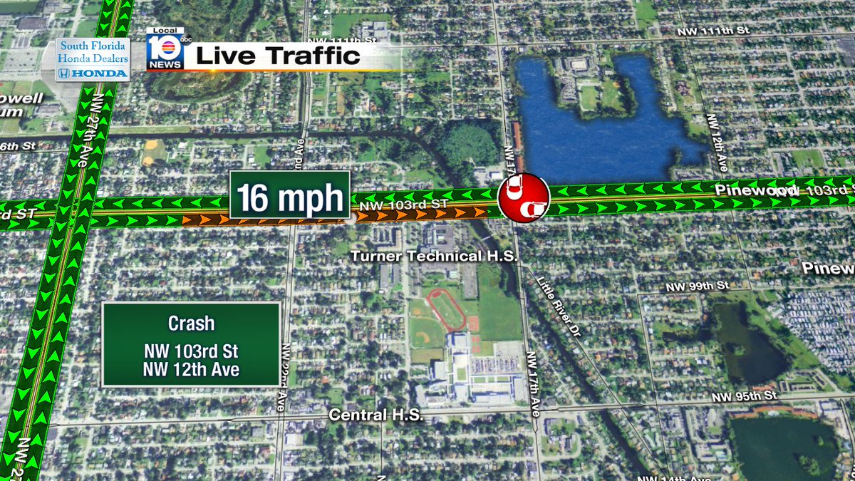 Crash on NW 103rd St before NW 12th Ave #traffic https://t.co/Bw0Yy5b3Kl