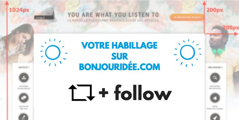 #Concours @BonjourIdee 
Un habillage avec 30 000 vues minimum pour vous ou une #Startup de votre choix 
➡️ RT+Follow