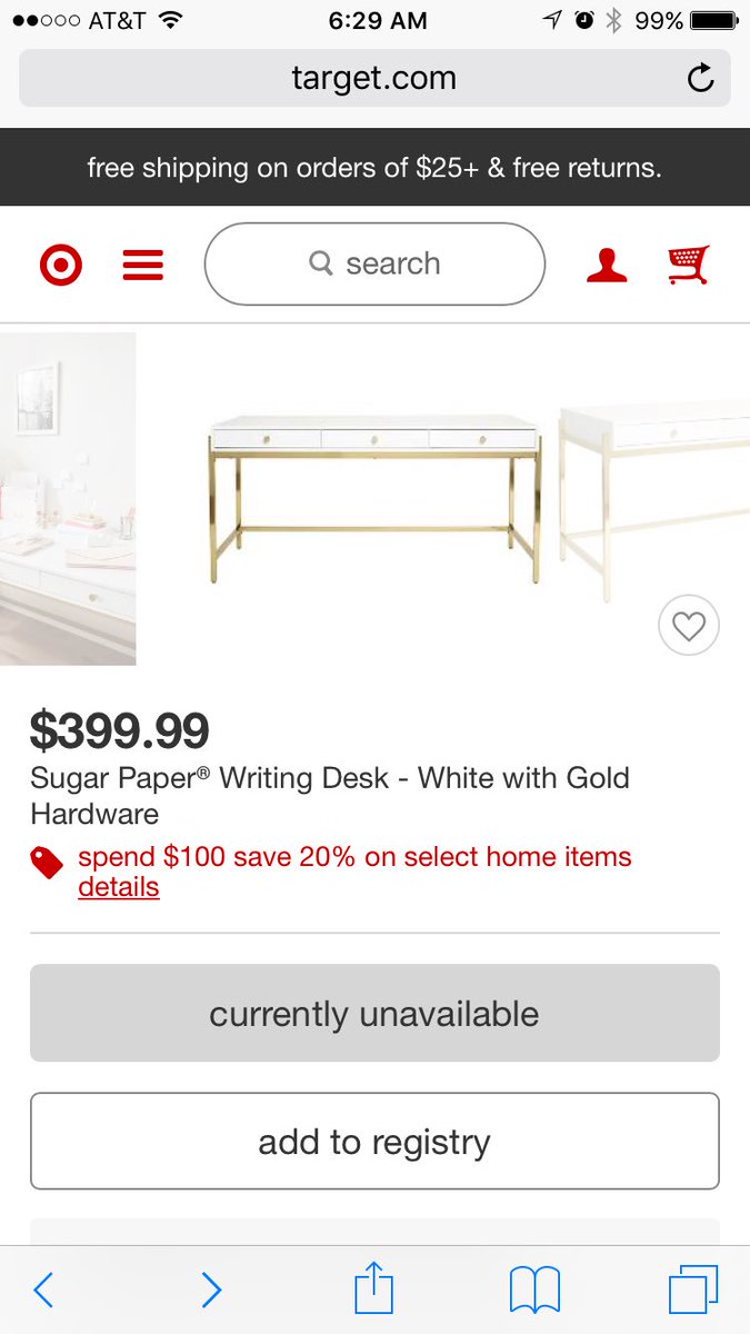 jnegosh's tweet photo. @AskTarget @Target @TargetStyle hi, do u happen to have the re-release date of the desk? How will we find it out? TY https://t.co/x3xAalVSxX
