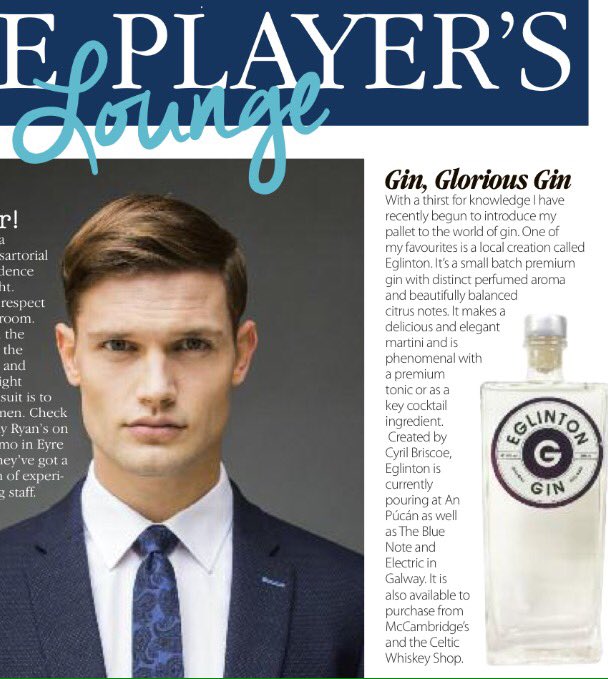 EglintonGin's tweet photo. Kudos and many thanks to @GalwayPlayer for his feature in @galway_now 
We have been discovered! #Irish #Gin #Galway https://t.co/8yCuVudfsL
