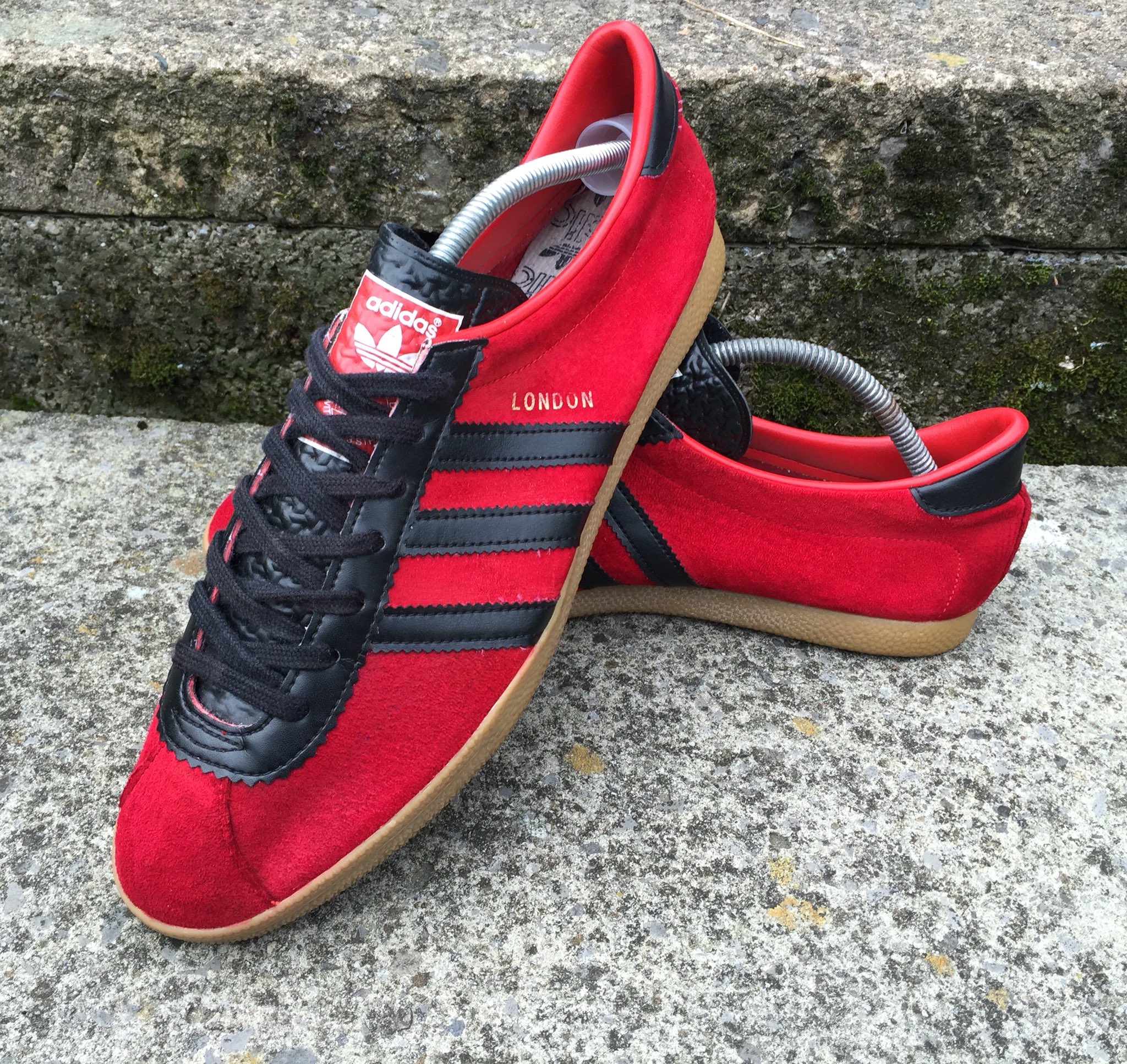 Trainers Reborn on Twitter: "Adidas #London after a re dye. Much better  shade of red on these now! @DeadstockUtopia https://t.co/NkNaBOe8R5" /  Twitter