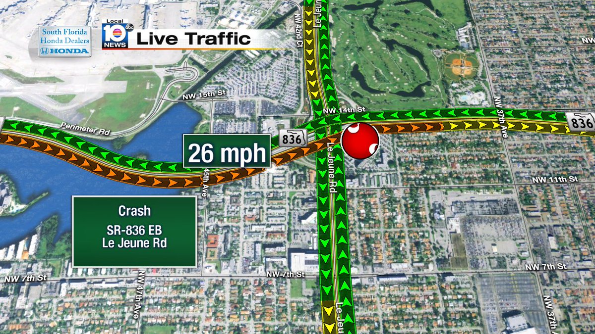 Crash on SR-836 EB at Le Jeune Rd #traffic #miami https://t.co/GstCFmQoTU