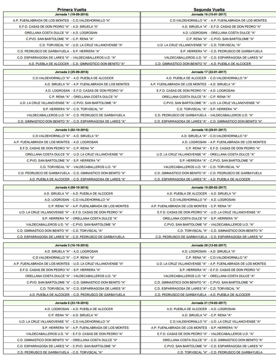 CDPEDRUSCO's tweet photo. Calendario temporada 2016-17 grupo 2 https://t.co/oz9HXIjSe3