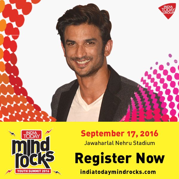 mindrocks's tweet photo. Chance to meet the small town wonder boy @itsSSR at #MindRocks16 (17 Sep). REGISTER NOW https://t.co/ubNE7whoRb https://t.co/tmpnvAfjPA