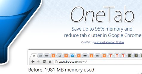 OneTab on Google Chrome