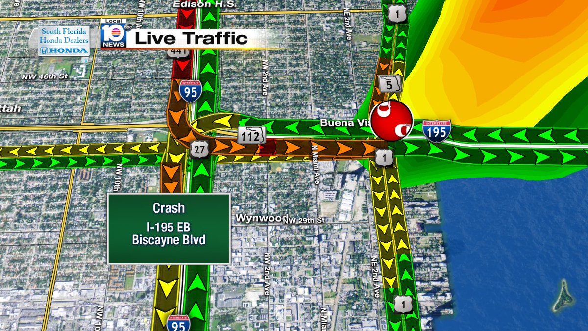 Crash on I-195 EB before Biscayne Blvd #traffic https://t.co/lhfWnN4sAt