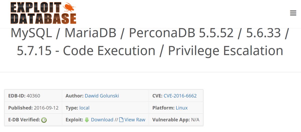 _odisseus's tweet photo. A #0day for #MySQL (#MariaDB, #PerconaDB) Remote Root Code Execution / Privilege Escalation https://t.co/gaDOoTYwyU https://t.co/SU3VWbVv9l