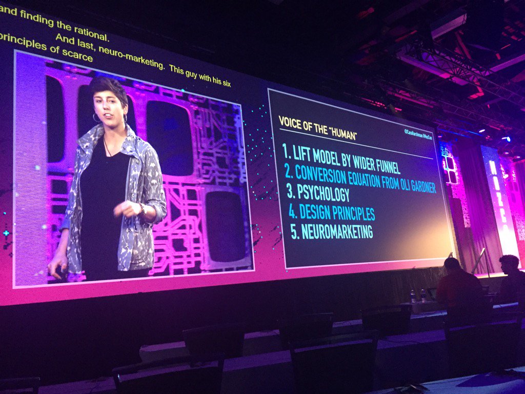 MikeWolf's tweet photo. @WiderFunnel Nice shout out from @CaraHarshman regarding the LIFT model at #MozCon https://t.co/f7IEEzV6iT