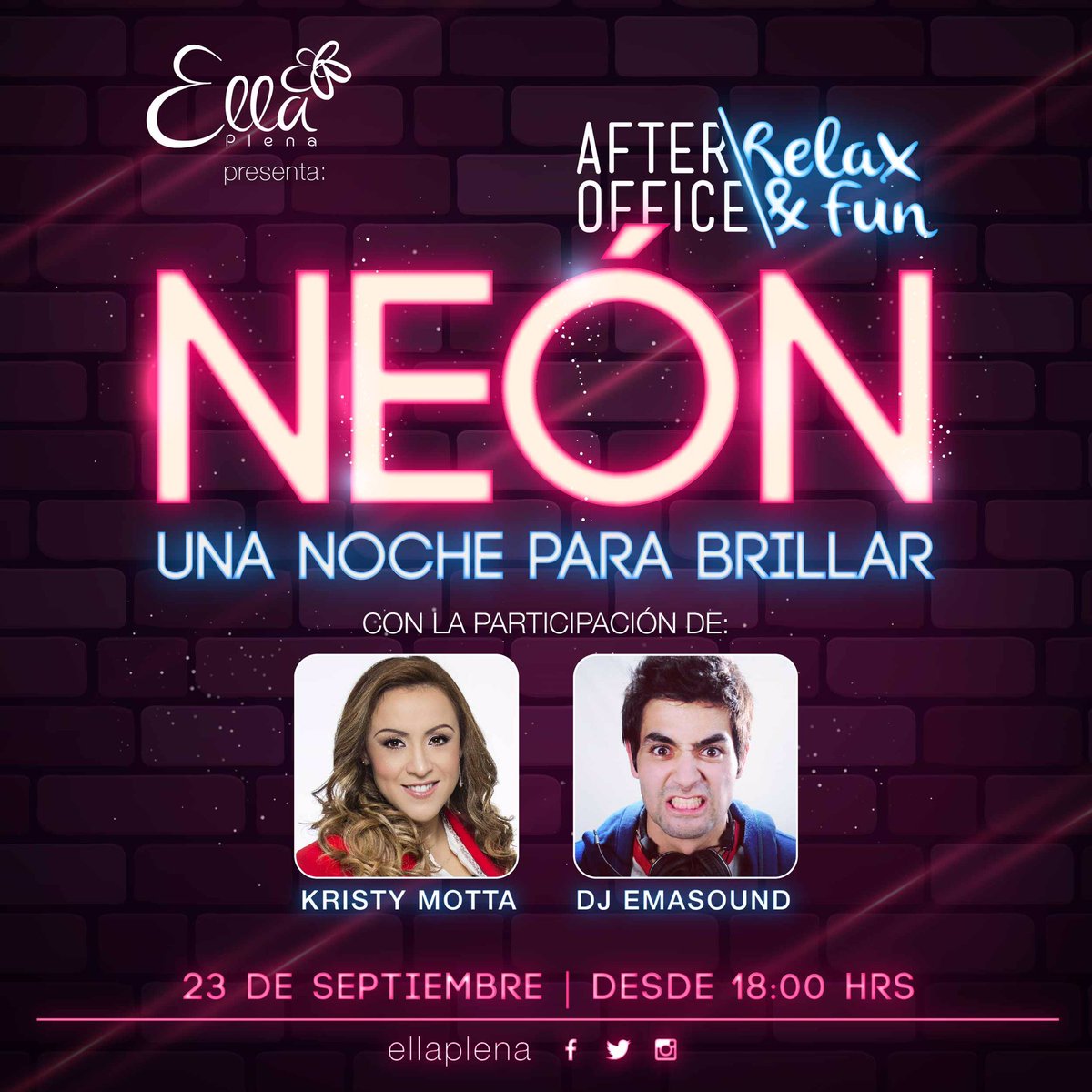 KRISTYMOTTA's tweet photo. Este 23 de Septiembre llega #AfterOffice #relaxandfun un tiempo de diversión y relax para tu mente cuerpo y corazón https://t.co/7s9794F6oS