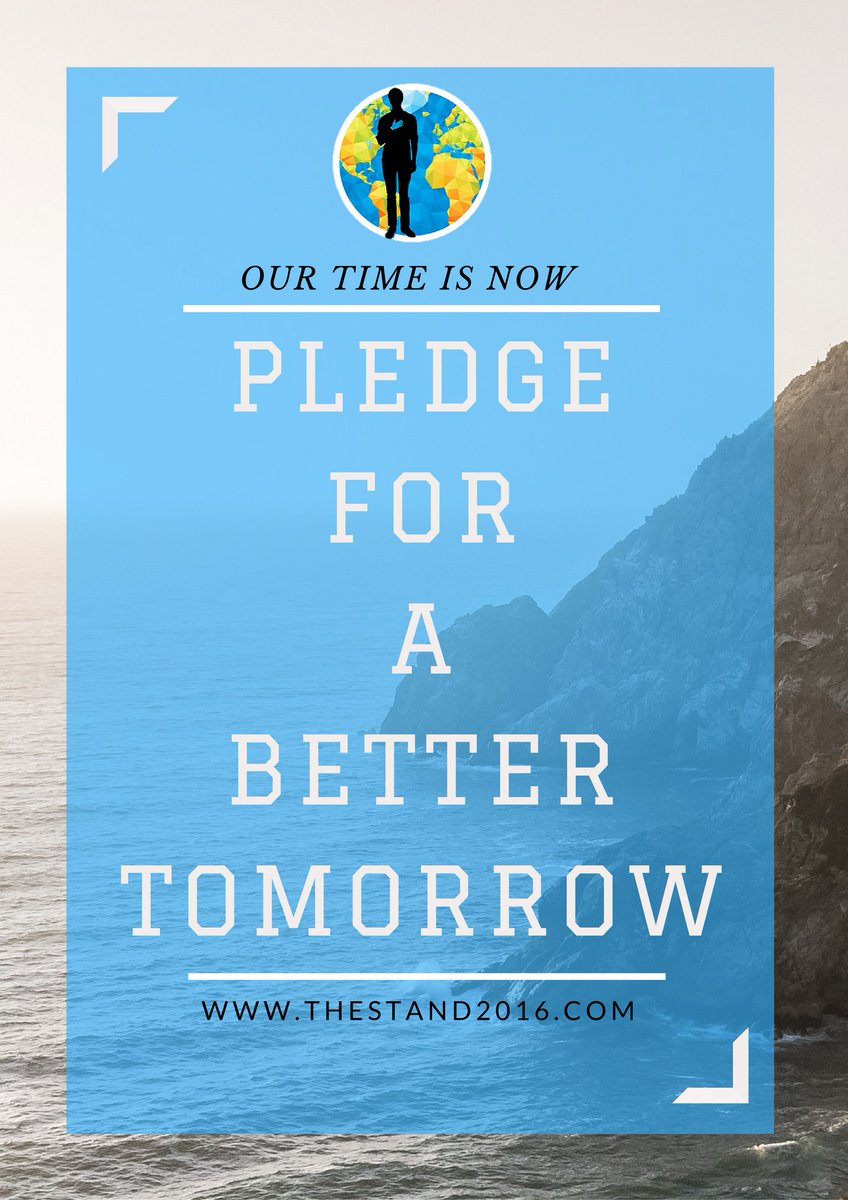 TheStand2016's tweet photo. #TakeAction and do your part for a better tomorrow https://t.co/bCyizyStYl #MyPledgeCounts #BetterTomorrow #OneLove https://t.co/55DDlFgD24