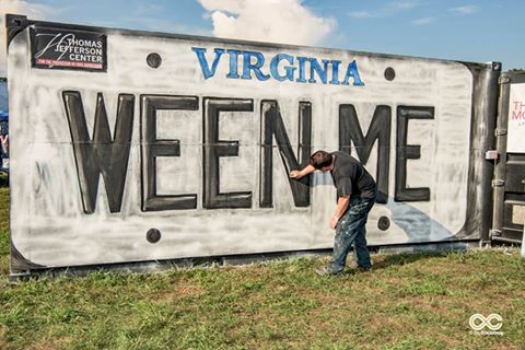 locknfestival's tweet photo. Did you see the giant #WeenMe license plate at #LOCKN? Here's the story behind it-> https://t.co/resmpe591v #ween https://t.co/PFoBdBjlgK