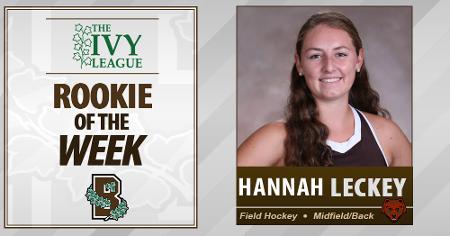 BrownU_Bears's tweet photo. Congrats to @BrownBearsFH Hannah Leckey on taking home Ivy League Rookie of the Week honors! https://t.co/YG4VMqT0Cl https://t.co/KYdCMPNrRr