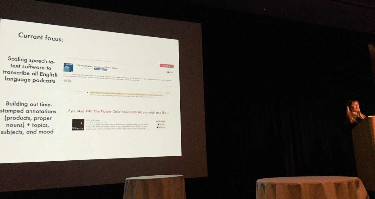 annewootton's tweet image. Transcribing and describing all the podcasts: @baileyspace reps @audiosearchfm at #interspeech