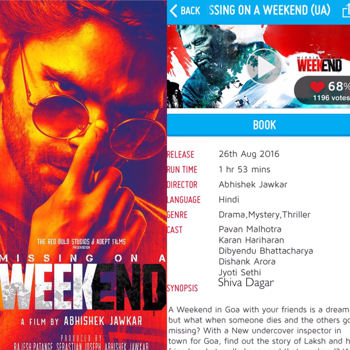 shiva_dagar's tweet photo. @aadore Please support my debut movie #MissingOnAWeekend in theatres now. Please go and watch.
Thank you https://t.co/1wVPu4KBOm