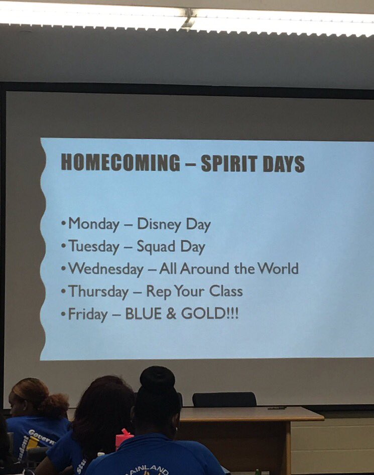 mainlandsga's tweet image. Just a reminder for all students AND teachers😉Spirit days will be September 26th-30th!We hope to see you all dressed