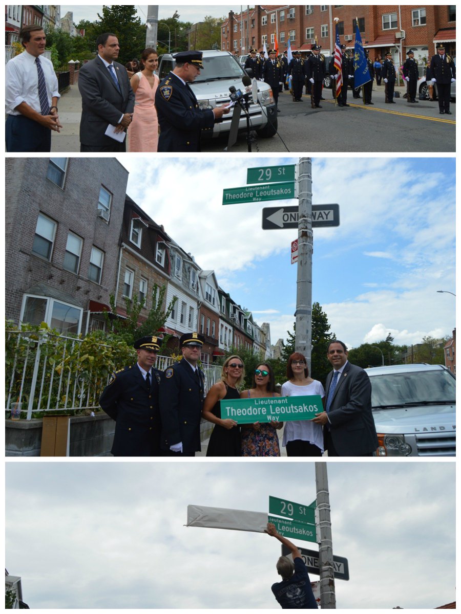 Co-naming 29th St in honor of Sept 11th hero Lt Leoutsakos. His service that day at WTC rubble pile shows dedication