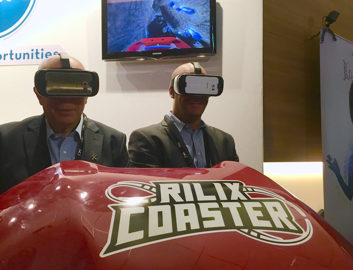 MediaTechBobby's tweet photo. Business attire & #VR roller coaster rides. I must be @IBCShow #IBC2016 #FutureReality #rilix @SamsungUK #GearVR https://t.co/KtK1C6ZV9G