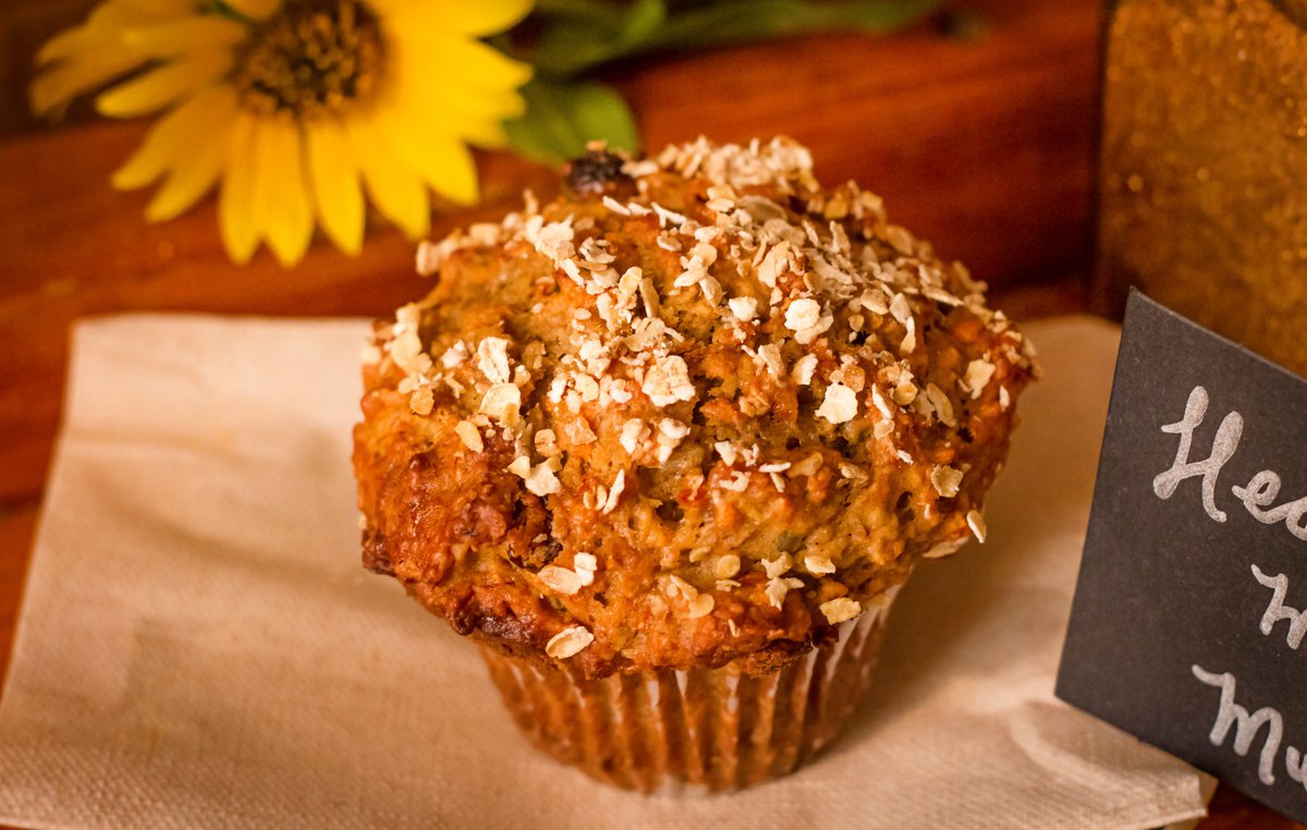 Introducing our Healthy Seeds muffin house-made daily in Soraurens kitchen. Stay healthy y'all! #idealcoffee #thrive
