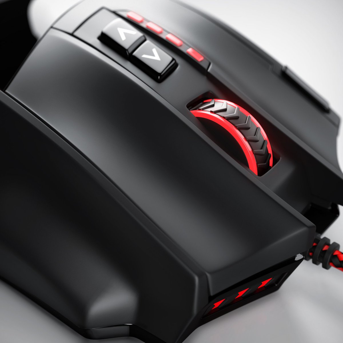 Titanwolf Gauntlet gaming mouse, rendered in KeyShot by Claudius Dreyer. More here: keyshot.com/forum/index.ph…