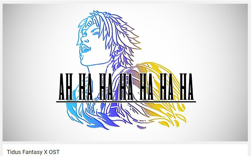 Wario64's tweet photo. Final Fantasy X's soundtrack played by Tidus' laugh https://t.co/nfO8KXRPRv https://t.co/aszb0kbem5