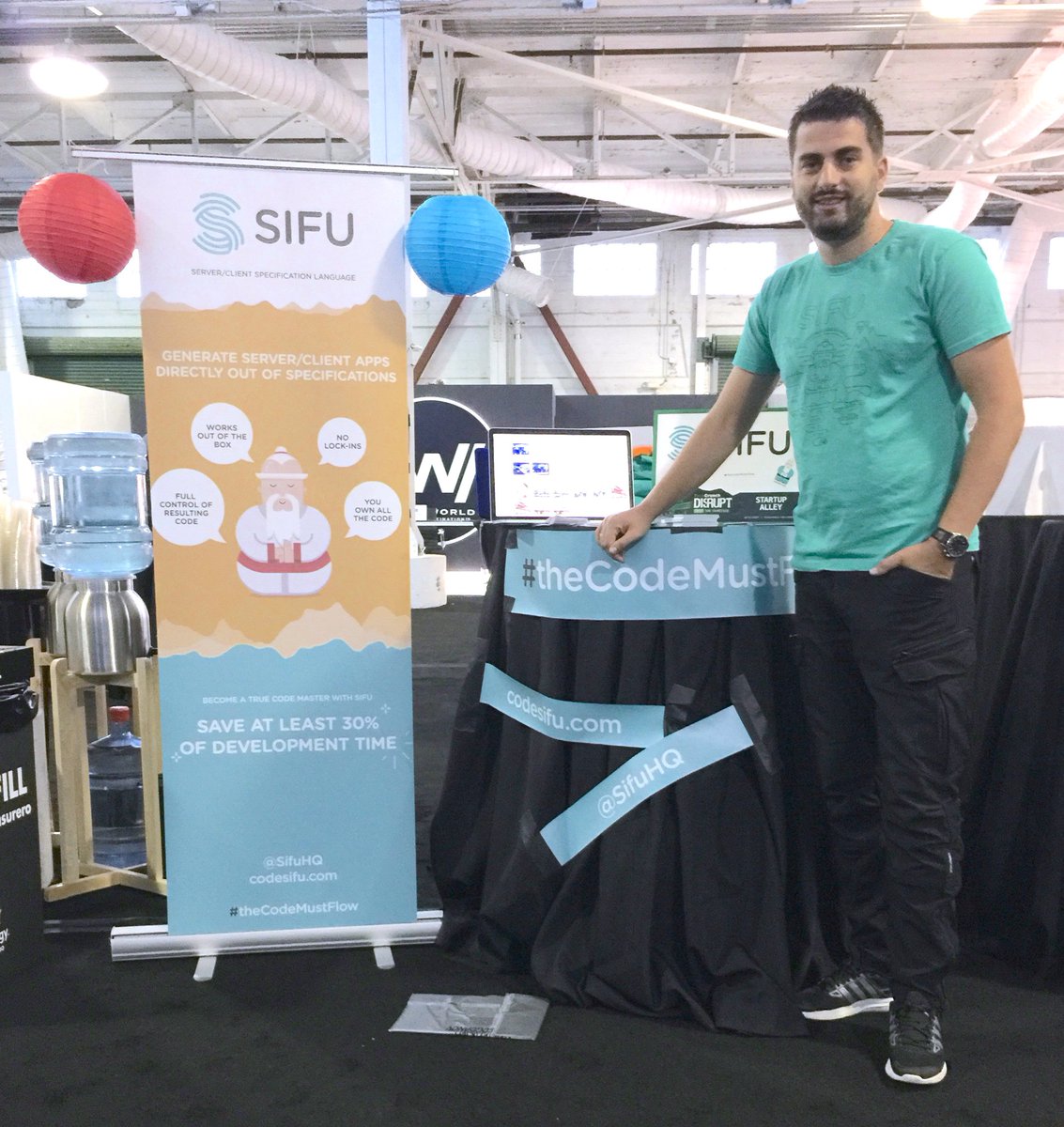 sifuHQ's tweet photo. One more as we're getting ready for #TCDisrupt to begin. ๐ธ
#thecodemustflow https://t.co/K4daxWIJfi