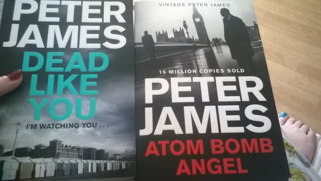 I can't wait to read #AtomBombAngel and #DeadLikeYou from my favourite author @peterjamesuk 📚